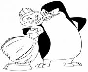 Coloriage pinguoins madgascar dessin