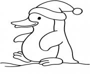 Coloriage pingouin noel