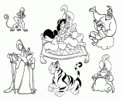 Coloriage les personnages de Aladdin