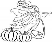 Coloriage Jasmine Princesse Halloween