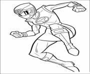 Coloriage power rangers fille fait un saut geant