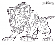 Coloriage power rangers dino charge lion robot