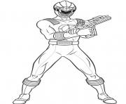 Coloriage power rangers position de tir