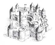 Coloriage chateau fort du moyen age 2