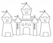 Coloriage chateau maternelle simple enfant