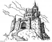 Coloriage chateau fort du moyen age par peter gray