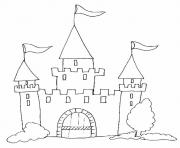 Coloriage chateau fort maternelle enfant