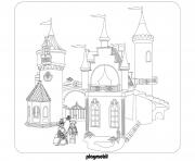 Coloriage chateau roi reine princesse playmobil