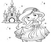 Coloriage Princesse charlotte devant son chateau