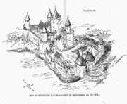 Coloriage chateau fort du moyen age de saint gobain au XIIII Siecle