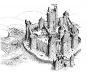 Coloriage chateau fort du moyen age