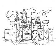 Coloriage chateau pres de la mer