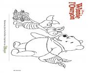 Coloriage winnie ourson et porcinet s offrent des oeufs