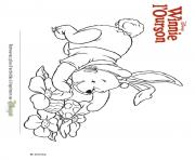 Coloriage winnie ourson chasse les oeufs