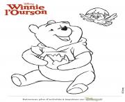 Coloriage winnie ourson et l oisillon tient un oeuf