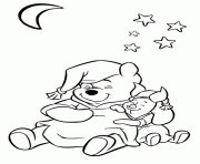 Coloriage winnie l ourson bebe pret a dormir