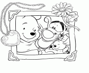 Coloriage winnie portrait de famille