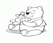 Coloriage winnie pret pour dormir