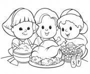 Coloriage cute action de grace enfants