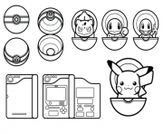 Coloriage pokemon pikachu pokeball