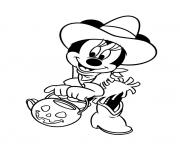 Coloriage halloween disney minnie en cowboy