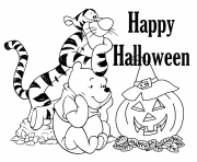 Coloriage tigrou winnie halloween disney