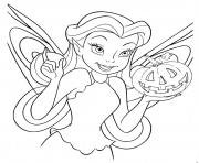 Coloriage Disney Halloween Princesse avec une citrouille