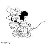 Coloriage disney halloween minie et son sac de bonbons