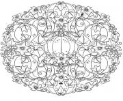 Coloriage mandala halloween pumpkin citrouille adulte