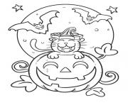 Coloriage halloween citrouille souriant