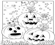 Coloriage halloween maternelle facile citrouilles