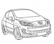 Coloriage Voiture Peugeot 308 GT