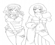 Coloriage juvia and lisanna sexy christmas