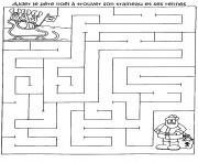 Coloriage jeu pere noel labyrinthe noel gratuit imprimer