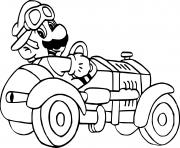 Coloriage mario kart ancienne voiture