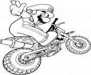 Coloriage mario en mode moto