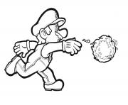 Coloriage mario lance une boule de feu