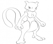 Coloriage mewtwo pokemon