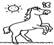 Coloriage cheval facile maternelle enfant