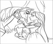 Coloriage cheval maximus et princesse raiponce disney