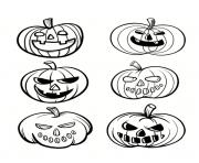 Coloriage halloween citrouilles differentes formes