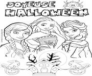 Coloriage halloween reine des neiges elsa vaiana