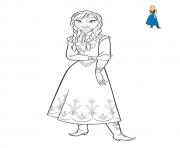 Coloriage la belle anna simple et belle frozen 2018