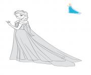 Coloriage sublime elsa en robe de bal