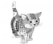 Coloriage chaton chat adulte mandala