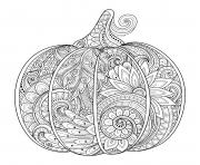 Coloriage citrouille halloween zentangle adulte