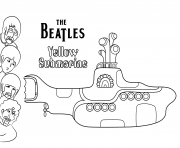 Coloriage the beatles yellow submarine celebrite stars