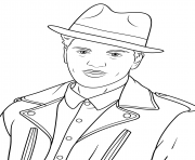 Coloriage bruno mars celebrite star