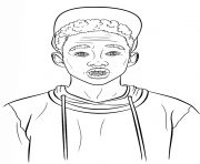 Coloriage jaden smith celebrite star