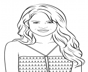 Coloriage selena gomez celebrite star